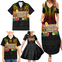 Hawaiian Elements and Polynesian Tattoo Family Matching Summer Maxi Dress and Hawaiian Shirt LT03 - Polynesian Pride