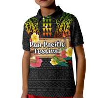 Hawaii Pan-Pacific Festival Kid Polo Shirt Hawaiian Elements and Polynesian Tattoo