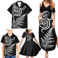 New Zealand Octopus Tattoo and Fern Family Matching Summer Maxi Dress and Hawaiian Shirt Maori Pattern LT03 - Polynesian Pride