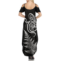 New Zealand Octopus Tattoo and Fern Family Matching Summer Maxi Dress and Hawaiian Shirt Maori Pattern LT03 - Polynesian Pride