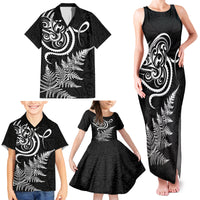 New Zealand Octopus Tattoo and Fern Family Matching Tank Maxi Dress and Hawaiian Shirt Maori Pattern