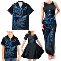 New Zealand Octopus Tattoo and Fern Family Matching Tank Maxi Dress and Hawaiian Shirt Maori Pattern Matariki Style LT03 - Polynesian Pride