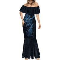 New Zealand Octopus Tattoo and Fern Mermaid Dress Maori Pattern Matariki Style LT03 - Polynesian Pride