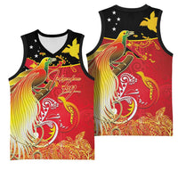 Papua New Guinea Independence Day Basketball Jersey Happy Anniversary 50th Bird-of-paradise Melanesian Tattoos LT03 - Polynesian Pride