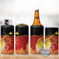 Papua New Guinea Independence Day 4 in 1 Can Cooler Tumbler Happy Anniversary 50th Bird-of-paradise Melanesian Tattoos LT03 - Polynesian Pride
