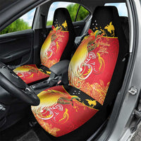 Papua New Guinea Independence Day Car Seat Cover Happy Anniversary 50th Bird-of-paradise Melanesian Tattoos LT03 - Polynesian Pride