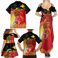 Papua New Guinea Independence Day Family Matching Summer Maxi Dress and Hawaiian Shirt Happy Anniversary 50th Bird-of-paradise Melanesian Tattoos LT03 - Polynesian Pride