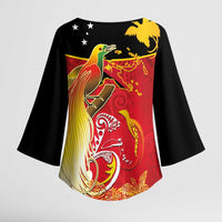 Papua New Guinea Independence Day Kimono Sleeve Blouse Happy Anniversary 50th Bird-of-paradise Melanesian Tattoos LT03 - Polynesian Pride