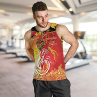 Papua New Guinea Independence Day Men Tank Top Happy Anniversary 50th Bird-of-paradise Melanesian Tattoos LT03 Black - Polynesian Pride