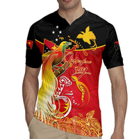 Papua New Guinea Independence Day Rugby Jersey Happy Anniversary 50th Bird-of-paradise Melanesian Tattoos LT03 - Polynesian Pride