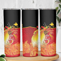 Papua New Guinea Independence Day Skinny Tumbler Happy Anniversary 50th Bird-of-paradise Melanesian Tattoos LT03 - Polynesian Pride