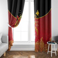 Papua New Guinea Independence Day Window Curtain Happy Anniversary 50th Bird-of-paradise Melanesian Tattoos - Polynesian Pride