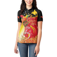 Papua New Guinea Independence Day Women Polo Shirt Happy Anniversary 50th Bird-of-paradise Melanesian Tattoos LT03 - Polynesian Pride
