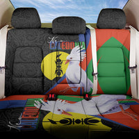New Caledonia Back Car Seat Cover Kagu Bird and The Seal with Melanesian Culture - Polynesian Pride