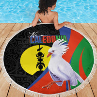 New Caledonia Beach Blanket Kagu Bird and The Seal with Melanesian Culture LT03 - Polynesian Pride