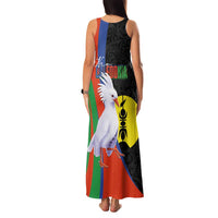 New Caledonia Family Matching Tank Maxi Dress and Hawaiian Shirt Kagu Bird and The Seal with Melanesian Culture LT03 - Polynesian Pride