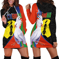 New Caledonia Hoodie Dress Kagu Bird and The Seal with Melanesian Culture LT03 - Polynesian Pride