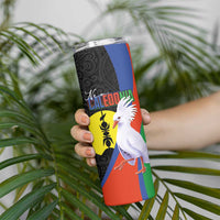 New Caledonia Skinny Tumbler Kagu Bird and The Seal with Melanesian Culture LT03 - Polynesian Pride