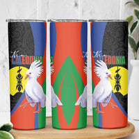 New Caledonia Skinny Tumbler Kagu Bird and The Seal with Melanesian Culture LT03 - Polynesian Pride