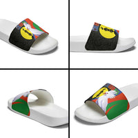 New Caledonia Slide Sandals Kagu Bird and The Seal with Melanesian Culture - Polynesian Pride
