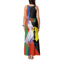 New Caledonia Tank Maxi Dress Kagu Bird and The Seal with Melanesian Culture LT03 - Polynesian Pride