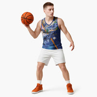 Marshall Islands Manit Day Basketball Jersey Grunge National Flag with Whales and Tribal Tattoos - Polynesian Pride