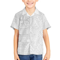 Samoan Culture-Lotu Tamaiti Kid Hawaiian Shirt Siapo and Polynesian Art Tattoos LT03 Kid White - Polynesian Pride