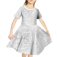 Samoan Culture-Lotu Tamaiti Kid Short Sleeve Dress Siapo and Polynesian Art Tattoos LT03 - Polynesian Pride