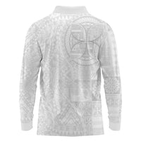 Samoan Culture-Lotu Tamaiti Long Sleeve Polo Shirt Siapo and Polynesian Art Tattoos LT03 - Polynesian Pride