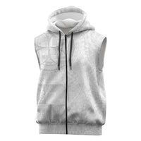 Samoan Culture-Lotu Tamaiti Sleeveless Zip Hoodie Siapo and Polynesian Art Tattoos LT03 White - Polynesian Pride