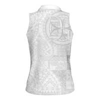 Samoan Culture-Lotu Tamaiti Women Sleeveless Polo Shirt Siapo and Polynesian Art Tattoos - Polynesian Pride