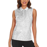 Samoan Culture-Lotu Tamaiti Women Sleeveless Polo Shirt Siapo and Polynesian Art Tattoos - Polynesian Pride