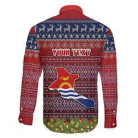 Personalised Kiribati Christmas Family Matching Long Sleeve Bodycon Dress and Hawaiian Shirt Coat of Arms and Map Beautiful Merry Xmas Snowflake LT03 - Polynesian Pride