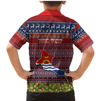 Personalised Kiribati Christmas Family Matching Mermaid Dress and Hawaiian Shirt Coat of Arms and Map Beautiful Merry Xmas Snowflake LT03 - Polynesian Pride