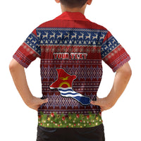 Personalised Kiribati Christmas Family Matching Off Shoulder Maxi Dress and Hawaiian Shirt Coat of Arms and Map Beautiful Merry Xmas Snowflake LT03 - Polynesian Pride