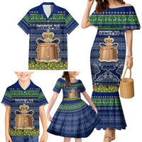 Tokelau Christmas Family Matching Mermaid Dress and Hawaiian Shirt Coat of Arms and Map Beautiful Merry Xmas Snowflake LT03 - Polynesian Pride
