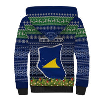 Tokelau Christmas Sherpa Hoodie Coat of Arms and Map Beautiful Merry Xmas Snowflake LT03 - Polynesian Pride