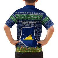 Personalised Tokelau Christmas Family Matching Off Shoulder Maxi Dress and Hawaiian Shirt Coat of Arms and Map Beautiful Merry Xmas Snowflake LT03 - Polynesian Pride