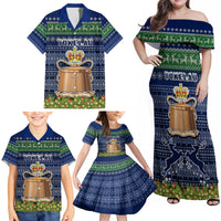 Personalised Tokelau Christmas Family Matching Off Shoulder Maxi Dress and Hawaiian Shirt Coat of Arms and Map Beautiful Merry Xmas Snowflake LT03 - Polynesian Pride