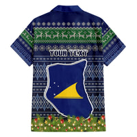 Personalised Tokelau Christmas Family Matching Off Shoulder Maxi Dress and Hawaiian Shirt Coat of Arms and Map Beautiful Merry Xmas Snowflake LT03 - Polynesian Pride