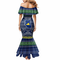 Personalised Tokelau Christmas Mermaid Dress Coat of Arms and Map Beautiful Merry Xmas Snowflake LT03 - Polynesian Pride