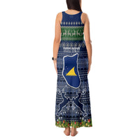 Personalised Tokelau Christmas Tank Maxi Dress Coat of Arms and Map Beautiful Merry Xmas Snowflake LT03 - Polynesian Pride