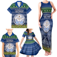 Personalised Marshall Islands Christmas Family Matching Tank Maxi Dress and Hawaiian Shirt Coat of Arms and Map Beautiful Merry Xmas Snowflake LT03 - Polynesian Pride