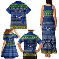 Personalised Marshall Islands Christmas Family Matching Tank Maxi Dress and Hawaiian Shirt Coat of Arms and Map Beautiful Merry Xmas Snowflake LT03 - Polynesian Pride