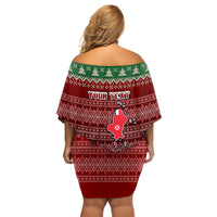 Personalised Wallis and Futuna Christmas Family Matching Off Shoulder Short Dress and Hawaiian Shirt Coat of Arms and Map Beautiful Merry Xmas Snowflake LT03 - Polynesian Pride