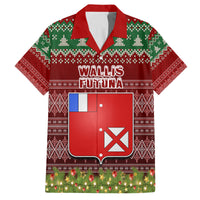 Personalised Wallis and Futuna Christmas Family Matching Summer Maxi Dress and Hawaiian Shirt Coat of Arms and Map Beautiful Merry Xmas Snowflake LT03 Dad's Shirt - Short Sleeve Red - Polynesian Pride