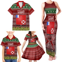 Personalised Wallis and Futuna Christmas Family Matching Tank Maxi Dress and Hawaiian Shirt Coat of Arms and Map Beautiful Merry Xmas Snowflake LT03 - Polynesian Pride