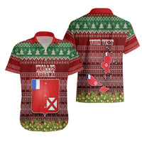 Personalised Wallis and Futuna Christmas Hawaiian Shirt Coat of Arms and Map Beautiful Merry Xmas Snowflake LT03 - Polynesian Pride