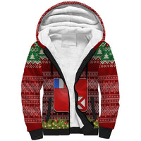 Personalised Wallis and Futuna Christmas Sherpa Hoodie Coat of Arms and Map Beautiful Merry Xmas Snowflake LT03 Unisex Red - Polynesian Pride