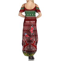 Personalised Wallis and Futuna Christmas Summer Maxi Dress Coat of Arms and Map Beautiful Merry Xmas Snowflake LT03 - Polynesian Pride